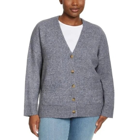 Ella Moss M Button Front Knit Cardigan Long Sleeve Patch Pockets Grannycore Top - Picture 4 of 8